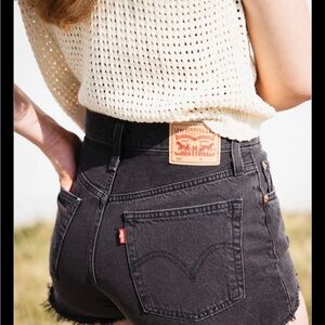 Levi's 501 Black Jean Shorts High-Waisted Cut-Off